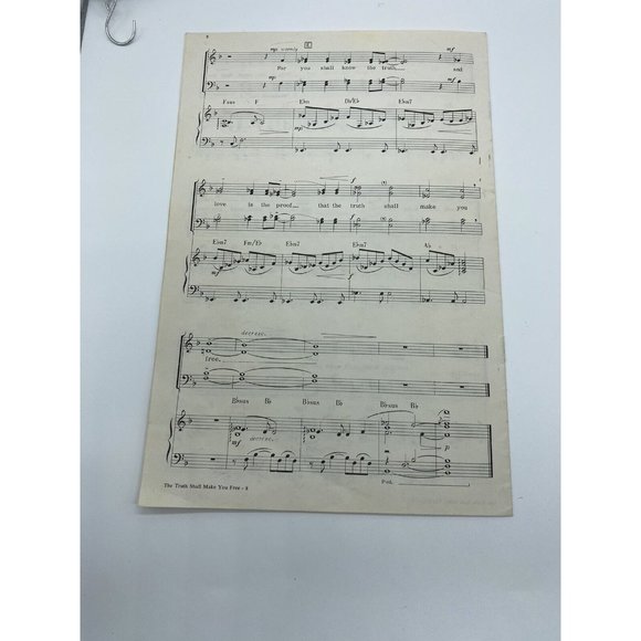 Broadman Choral Music The Truth Shall Make You Free 4565-36 Sheet Music 1972 - Picture 5 of 5